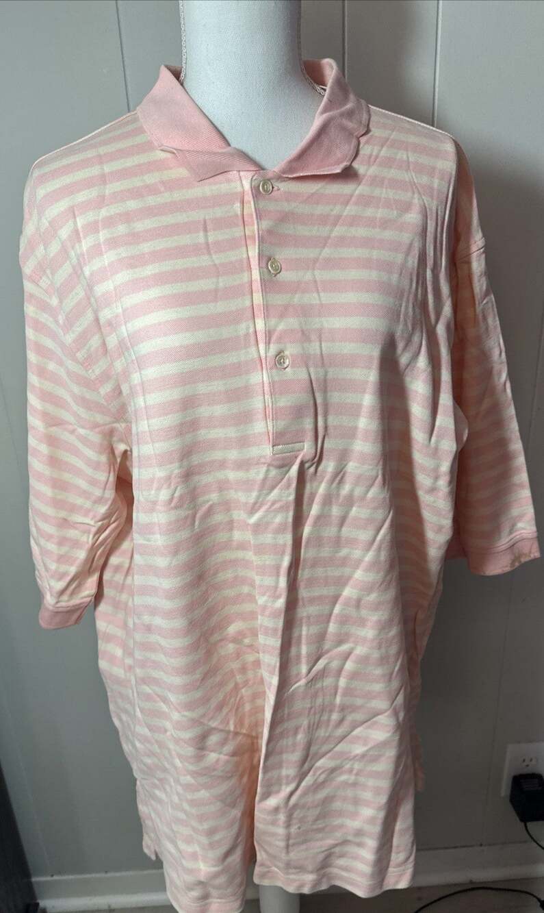 Fairway & Greene Polo Shirt Pink XXL Mens 100% Cotton Golf Short Sleeve Korea ZZ